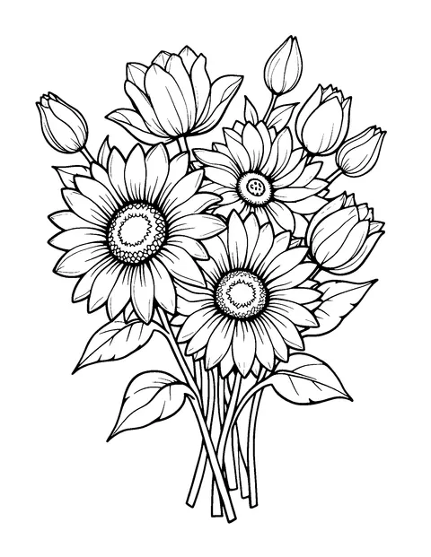 flower coloring page (teen)