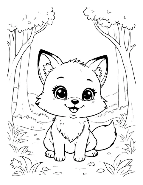 fox coloring page (toddler)