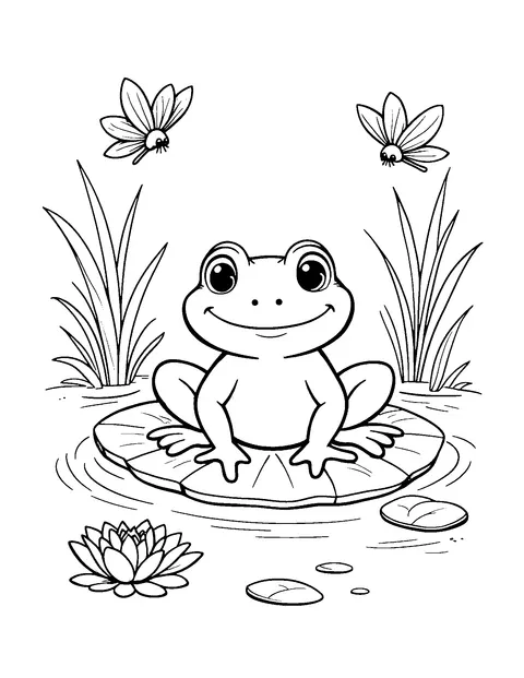 frog coloring page (toddler)