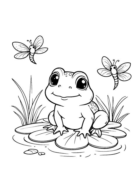 frog coloring page (kids)
