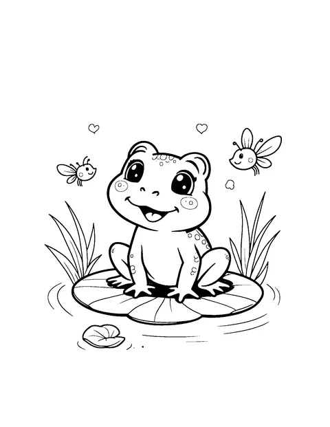 frog coloring page (toddler)