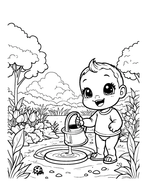 garden coloring page (toddler)
