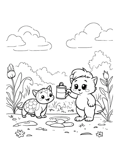 garden coloring page (toddler)