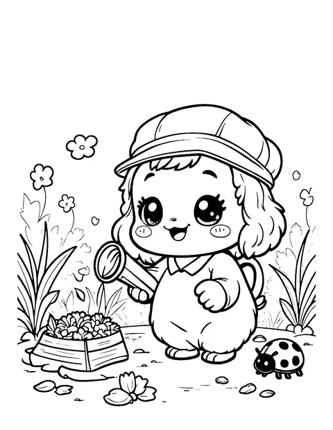 garden coloring page (kids)