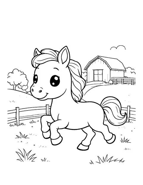 horse coloring page (kids)