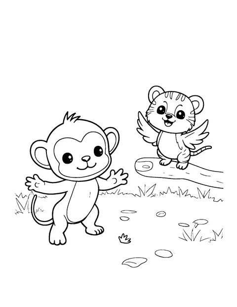 jungle coloring page (kids)