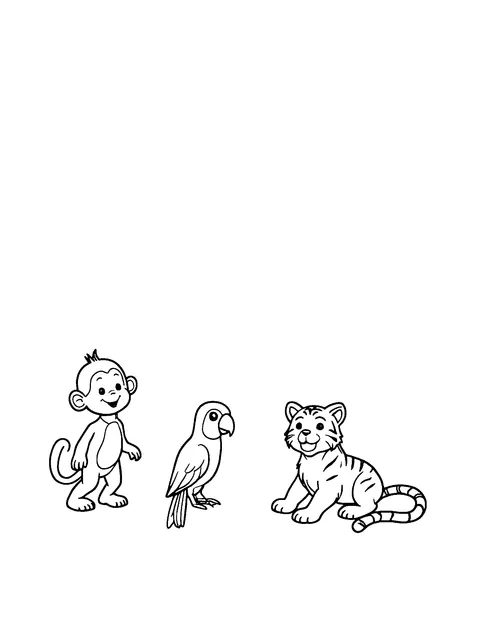 jungle coloring page (toddler)