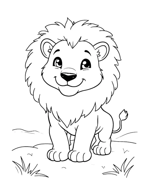 lion coloring page (toddler)