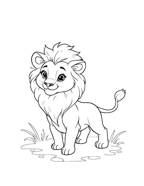 lion coloring page (toddler)