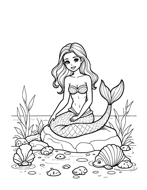 mermaid coloring page (teen)