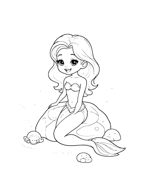 mermaid coloring page (teen)