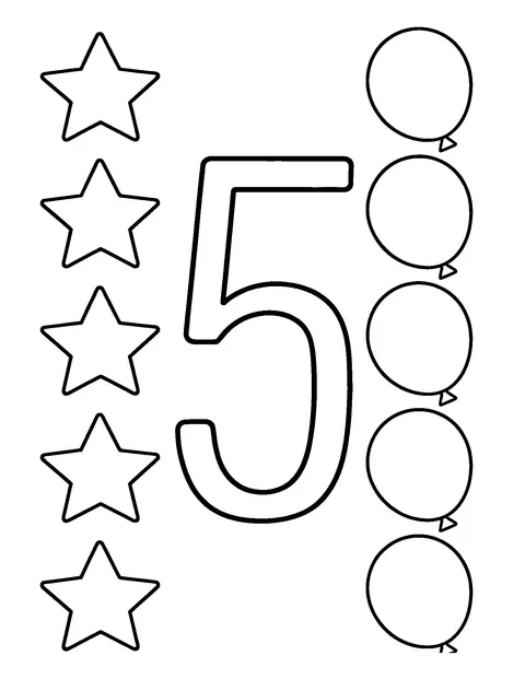 numbers coloring page (toddler)