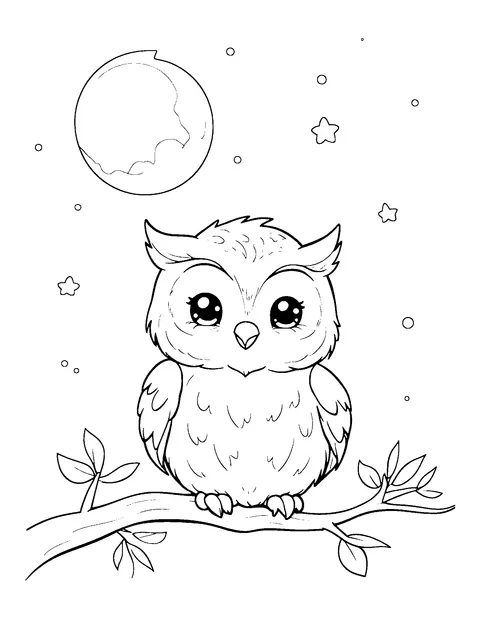 owl coloring page (kids)