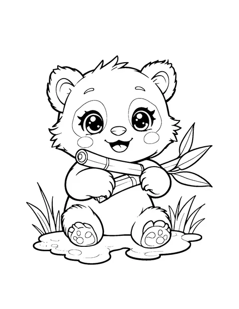 panda coloring page (kids)