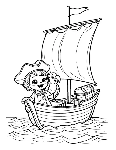 pirate coloring page (teen)
