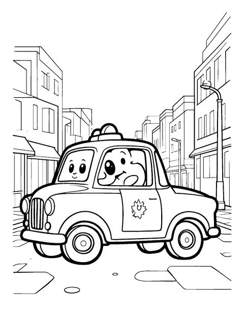 police car coloring page (toddler)