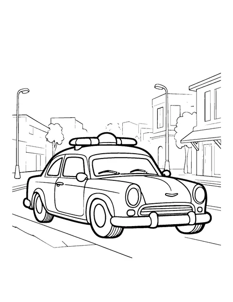 police car coloring page (teen)