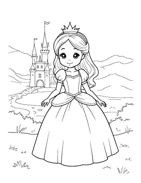 princess coloring page (toddler)