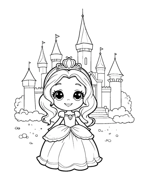 princess coloring page (kids)