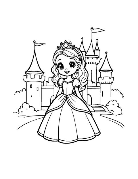 princess coloring page (toddler)