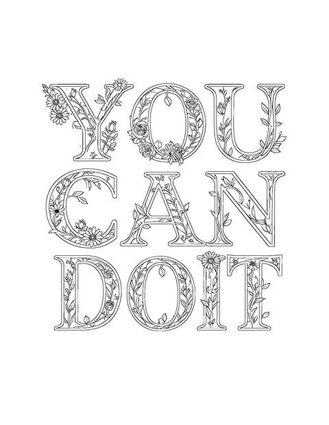 inspirational quotes coloring page (adult)