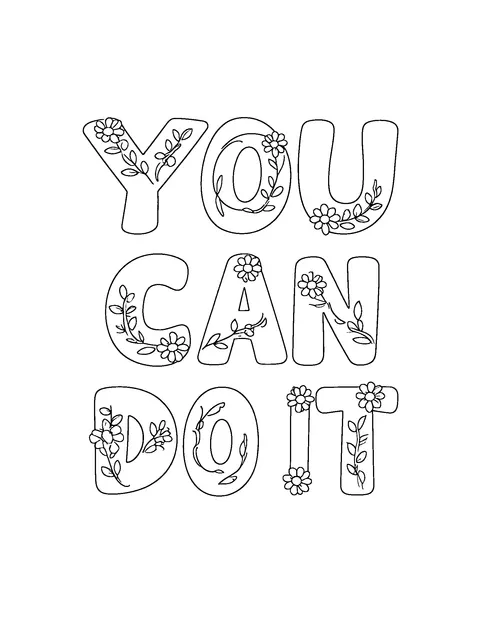 inspirational quotes coloring page (teen)