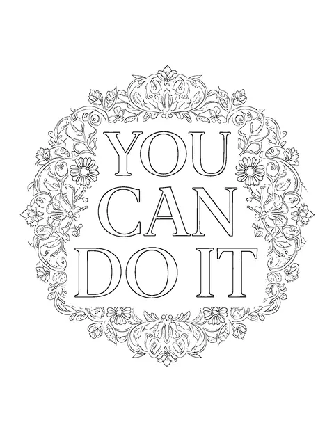 inspirational quotes coloring page (adult)