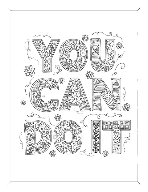 inspirational quotes coloring page (adult)