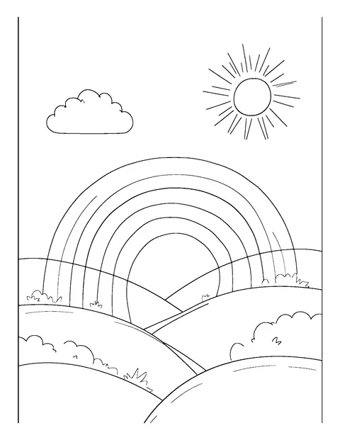 rainbow coloring page (toddler)