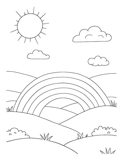 rainbow coloring page (toddler)