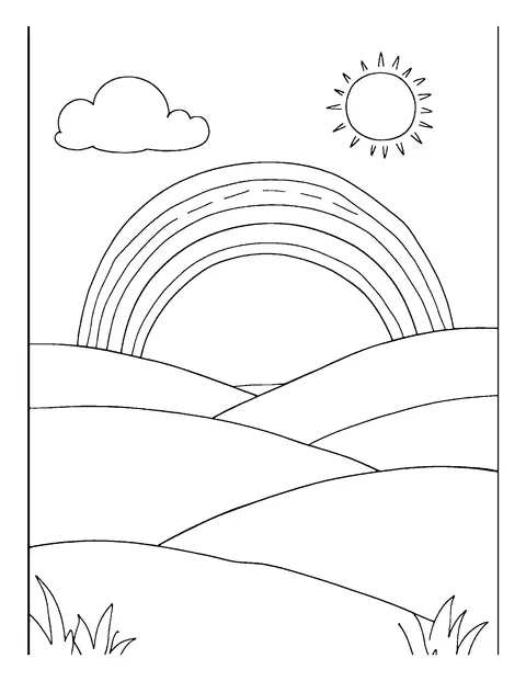 rainbow coloring page (teen)