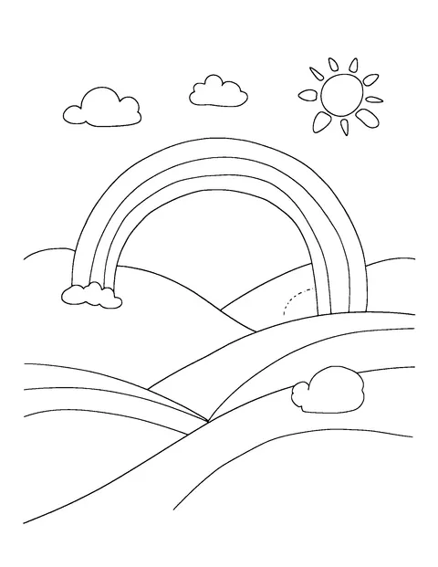 rainbow coloring page (teen)