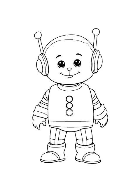 robot coloring page (toddler)