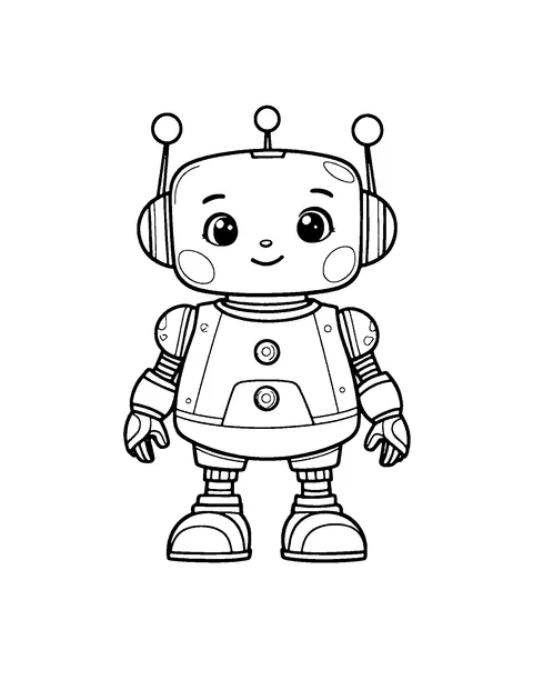 robot coloring page (teen)