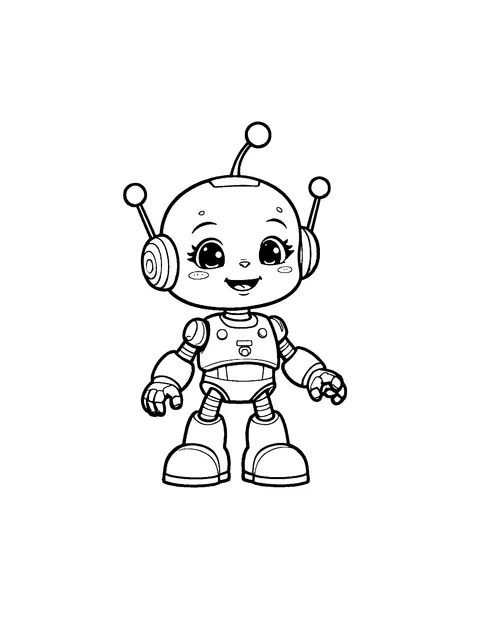robot coloring page (toddler)