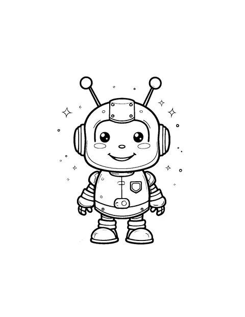 robot coloring page (kids)