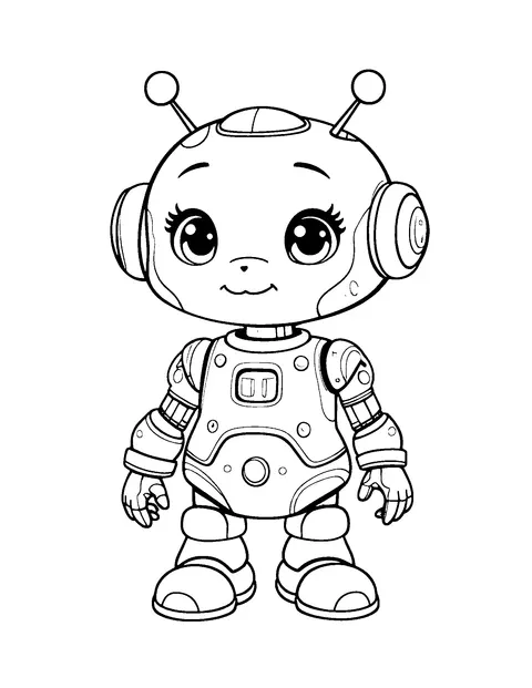 robot coloring page (teen)