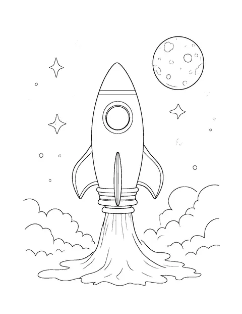 rocket coloring page (teen)