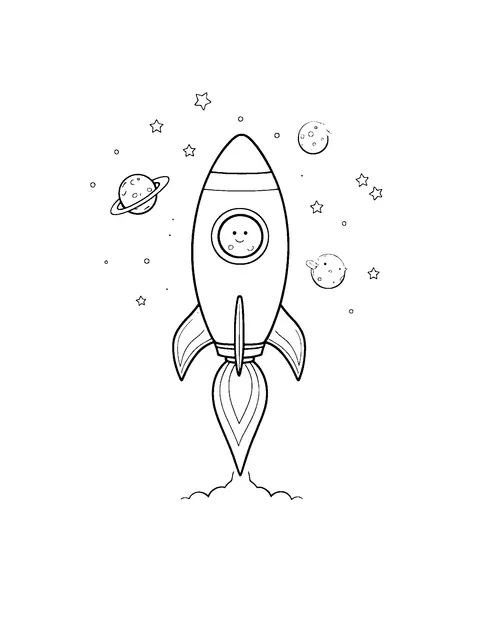 rocket coloring page (teen)