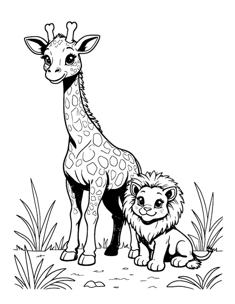 safari animals coloring page (teen)