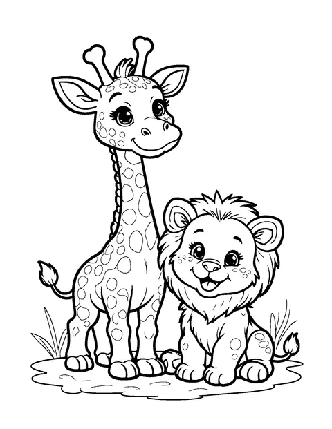 safari animals coloring page (teen)