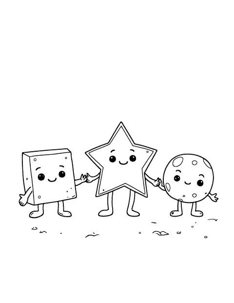 shapes coloring page (kids)