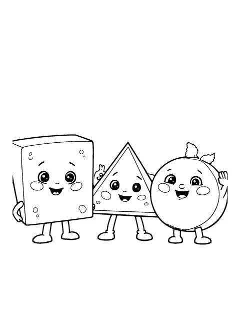 shapes coloring page (kids)