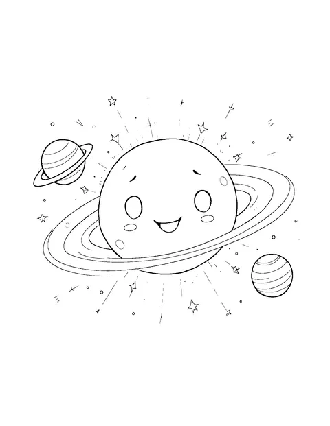 solar system coloring page (kids)