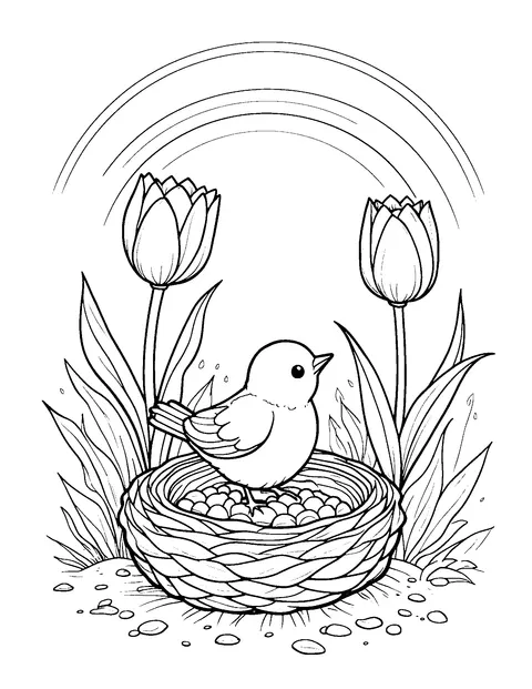 spring coloring page (teen)