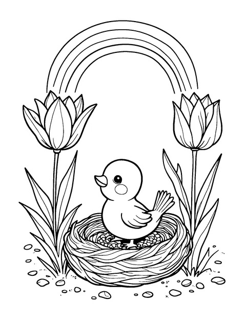 spring coloring page (toddler)