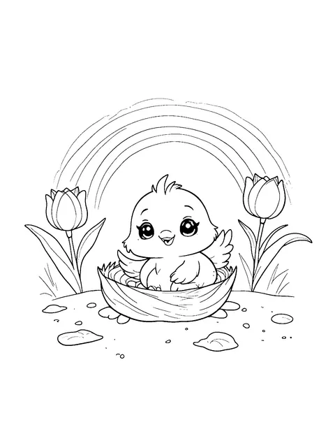 spring coloring page (toddler)