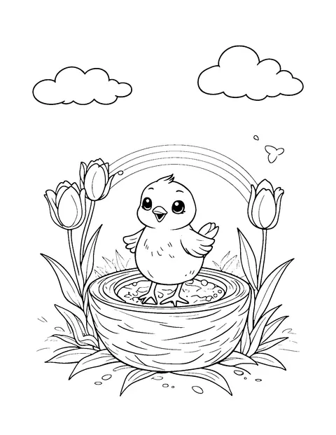 spring coloring page (teen)