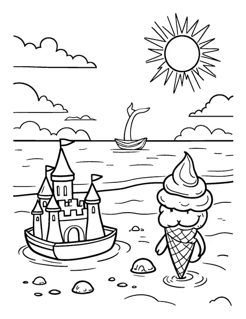 summer coloring page (toddler)