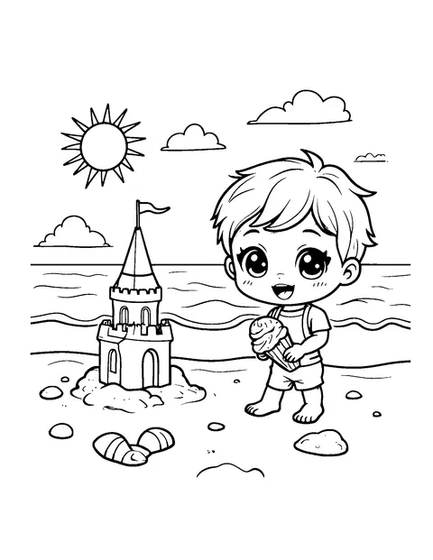 summer coloring page (kids)
